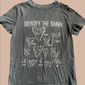 Cat & Jack "Identify the Shark Teeth" Graphic Tee Grey 4/5Y Unisex